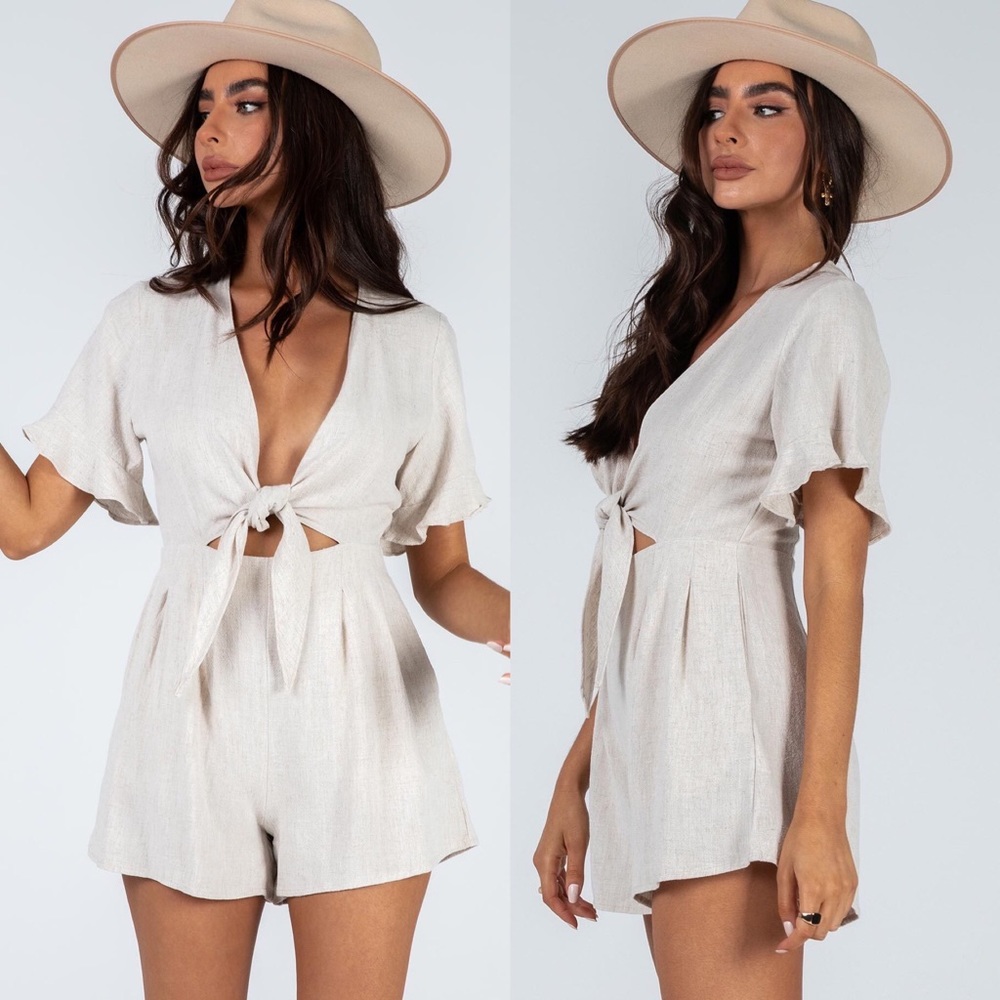 NWT Princess Polly Front Tie Flowy Playsuit
